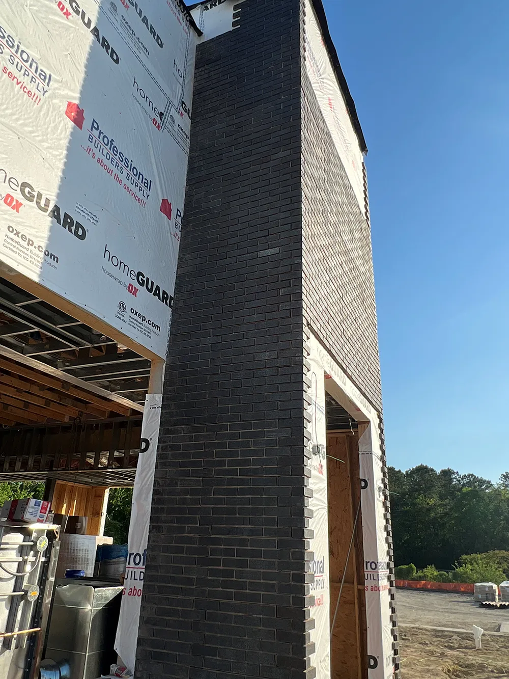 Closeup photo of IQ Brick exterior installation